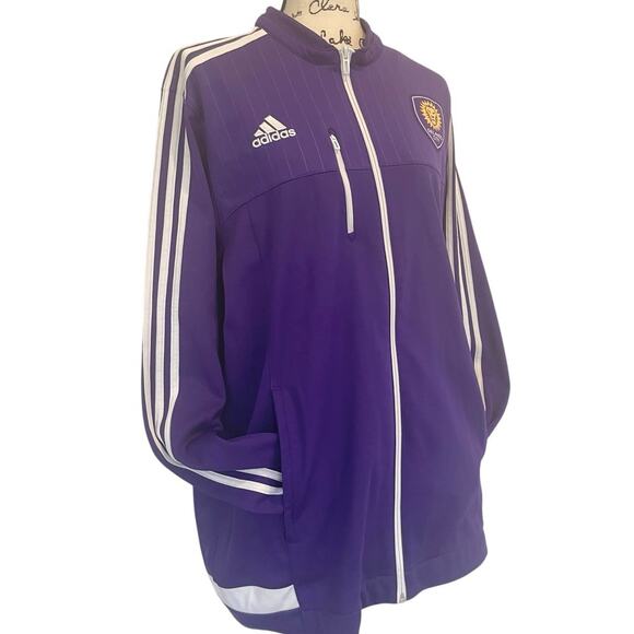 2014 ADIDAS TRACK JACKET ORLANDO CITY SOCCER TEAM SZ XL PURPLE/WHITE COLLECTIBLE - Picture 7 of 16